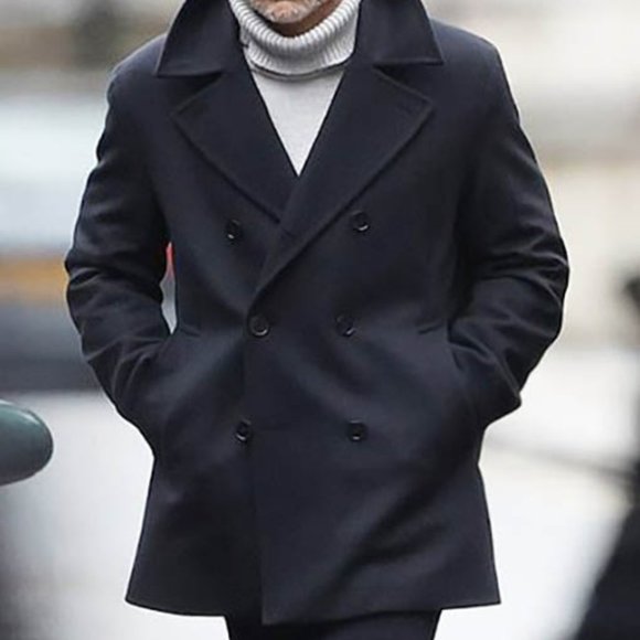 J. Crew Double Breasted Black Pea Coat - Picture 5 of 5